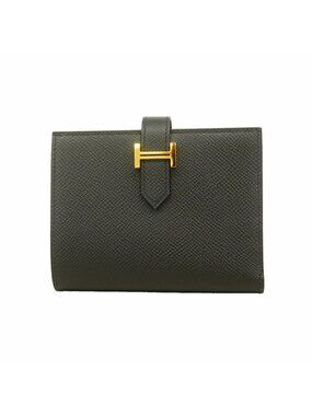 Hermes Wallet Bearn Compact Veau Epsom Black Gold